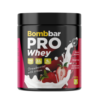 BOMBBAR Коктейль многокомпонентный Клубника со сливками 450г — 65fit