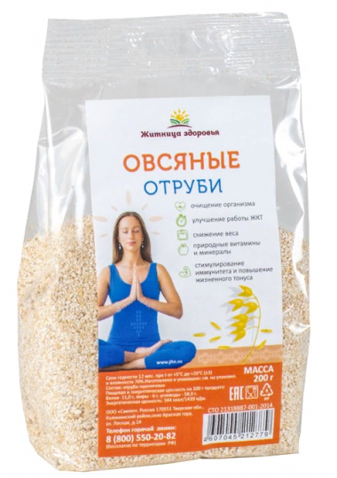 ЖИТНИЦА ЗДОРОВЬЯ Отруби овсяные 200г — 65fit