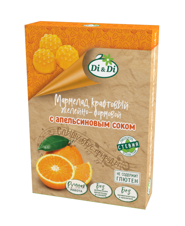 Di&Di Мармелад крафтовый желейно-формовой с апельсиновым соком 155г фото 1 — 65fit