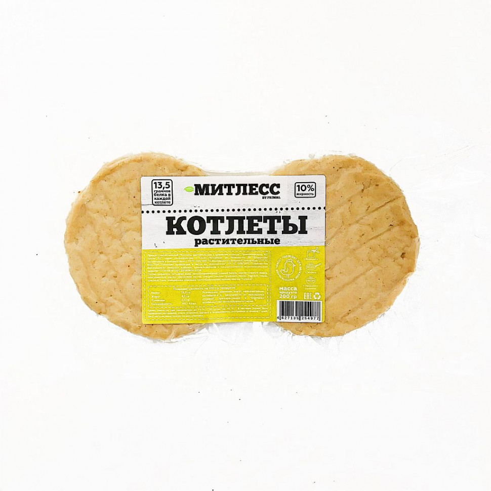 МИТЛЕСС Котлеты растительные с ароматом курицы 200г фото 1 — 65fit