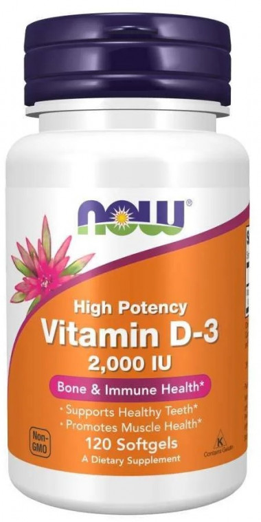 #NOW Vitamin D-3 2000 ME 120 caps — 65fit