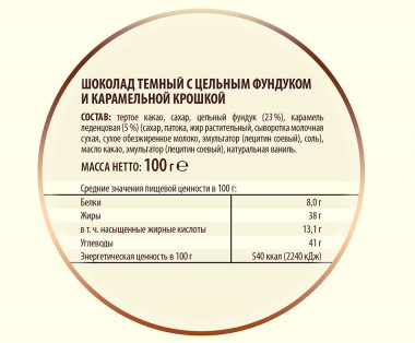 Победа вкуса Шоколад Темный с цельным фундуком 90г &mdash; 65fit