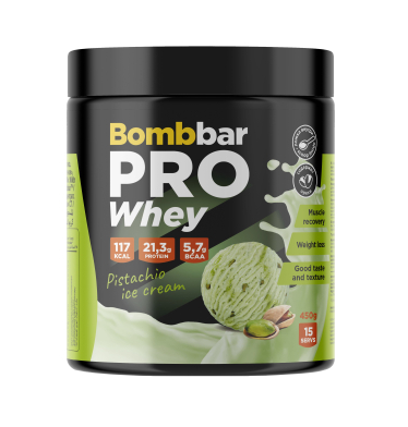 BOMBBAR Концентрат сухой для приготовления напитка. Коктейль со вкусом "Фисташковое мороженое" 450г фото 1 — 65fit