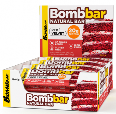 BOMBBAR Батончик неглазированный &quot;Красный бархат&quot; 60г/20 — 65fit