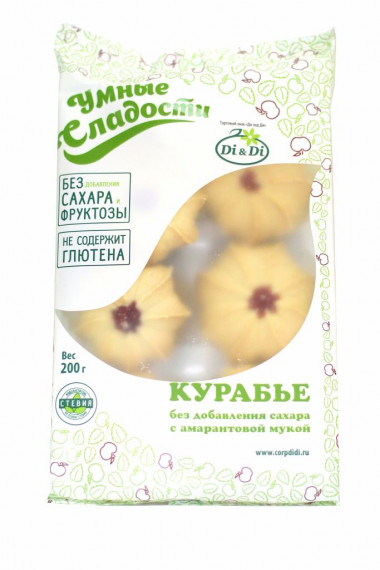 УМНЫЕ СЛАДОСТИ Печенье курабье без сахара с амарантовой мукой 200г — 65fit