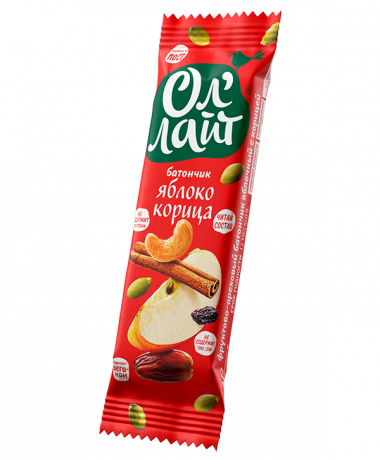 Ол'Лайт® Батончик фруктово-ореховый Яблоко &amp; Корицa 30г — 65fit