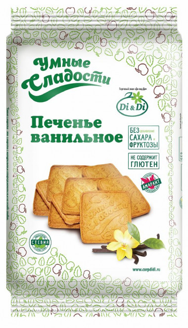 УМНЫЕ СЛАДОСТИ Печенье ванильное 230г — 65fit