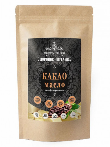 Какао масло нерафинированное 100гр, Продукты XXII века — 65fit