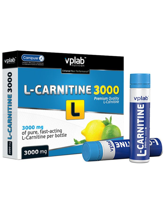 VPLAB L-CARNITINE 3000 Цитрус упаковка (7 ампул по 25 мл) фото 1 — 65fit