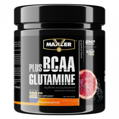 BCAA+Glutamine грейпфрут 300гр, Maxler — 65fit