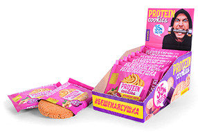 Протеиновое печенье Арахисовое масло 40гр, #БЕШЕНАЯСУШКА — 65fit