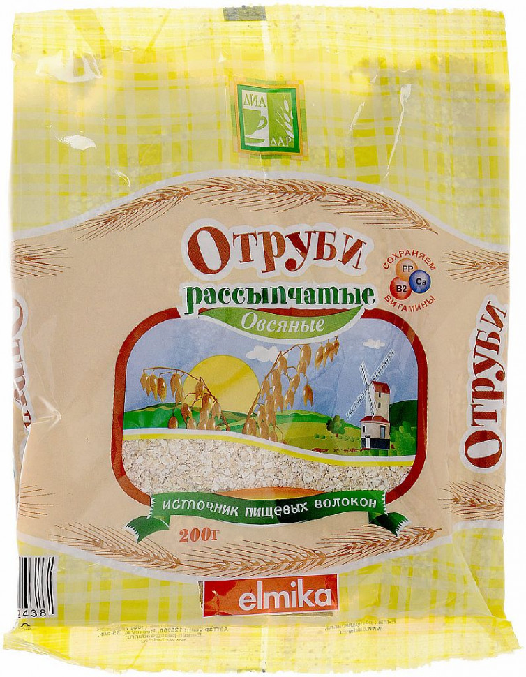 ДИАДАР Отруби рассыпчатые овсяные 200г фото 1 — 65fit