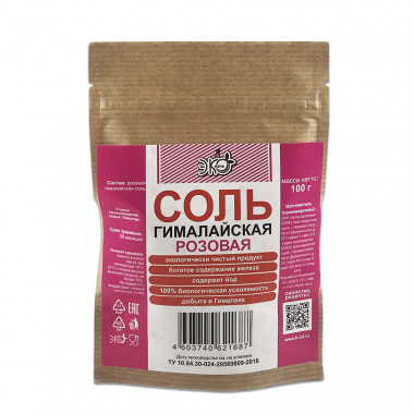 ЭКО-ЖИЗНЬ Соль гималайская Розовая крафт 100г — 65fit