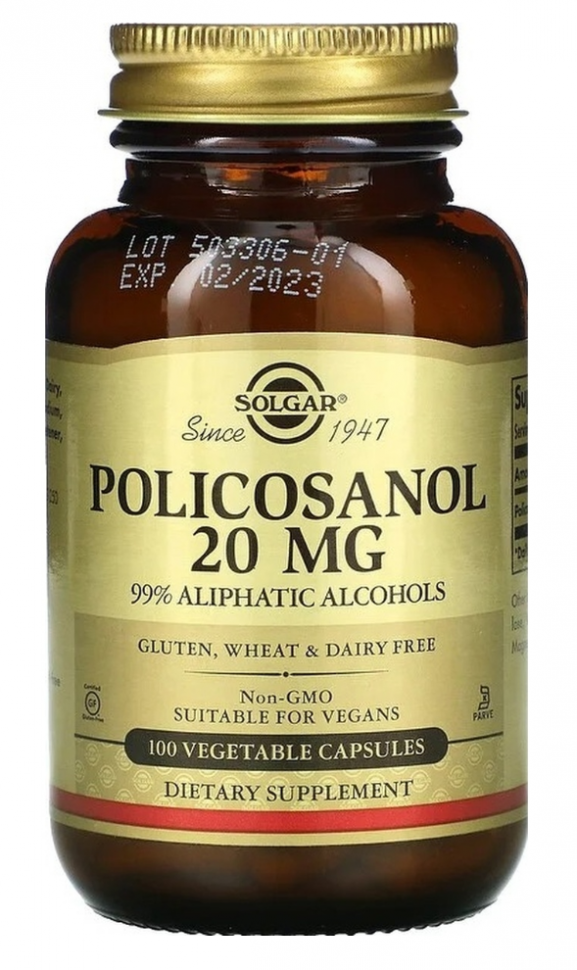 #SOLGAR Policosanol 20mg 100caps фото 1 — 65fit