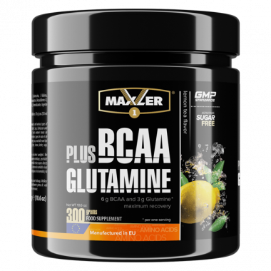 BCAA+Glutamine Лимонный чай 300гр, Maxler — 65fit
