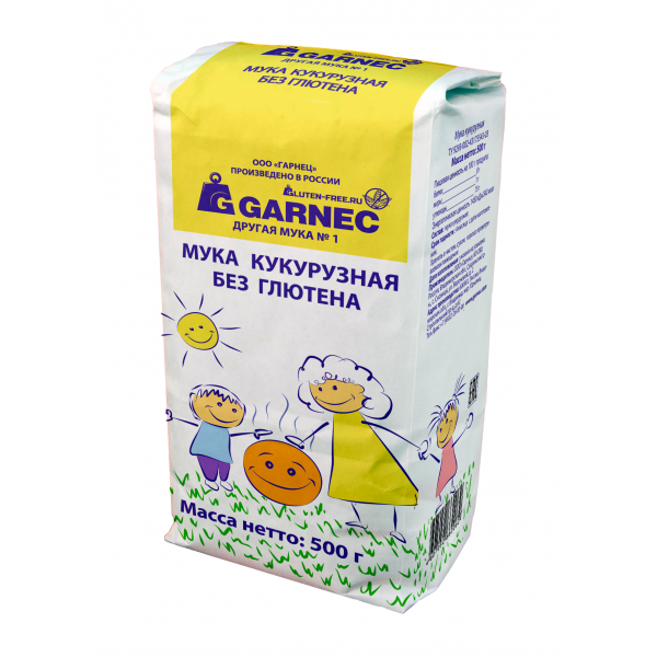 GARNEC Мука кукурузная без глютена 500г фото 1 — 65fit