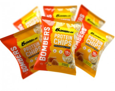 BOMBBAR Чипсы цельнозерновые протеиновые &quot;Нежный сыр&quot; 50г — 65fit
