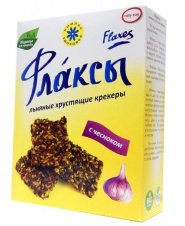 Флаксы с чесноком 90гр, Компас здоровья — 65fit