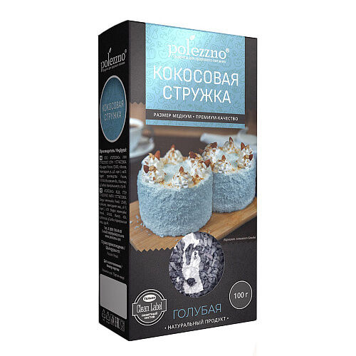 POLEZZNO Кокосовая стружка "Голубая" 100г/21 фото 1 — 65fit