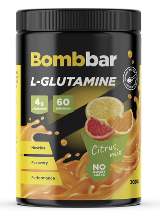BOMBBAR Коктейль "L-Глютамин со вкусом Цитрусовый Микс" 300г фото 1 — 65fit