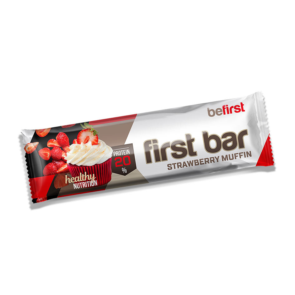 Протеиновый батончик First bar Маффинн клубничный 40гр, BE FIRST фото 1 — 65fit