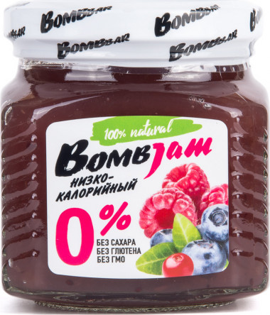 BOMBBAR Джем низкокалорийный BombJam &quot;Лесная ягода&quot; 250г — 65fit