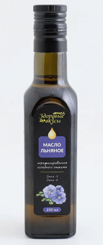 Масло льняное нерафин 250мл (Здоровые вкусы) фото 1 — 65fit