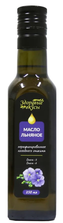 Масло льняное нерафин 250мл (Здоровые вкусы) &mdash; 65fit