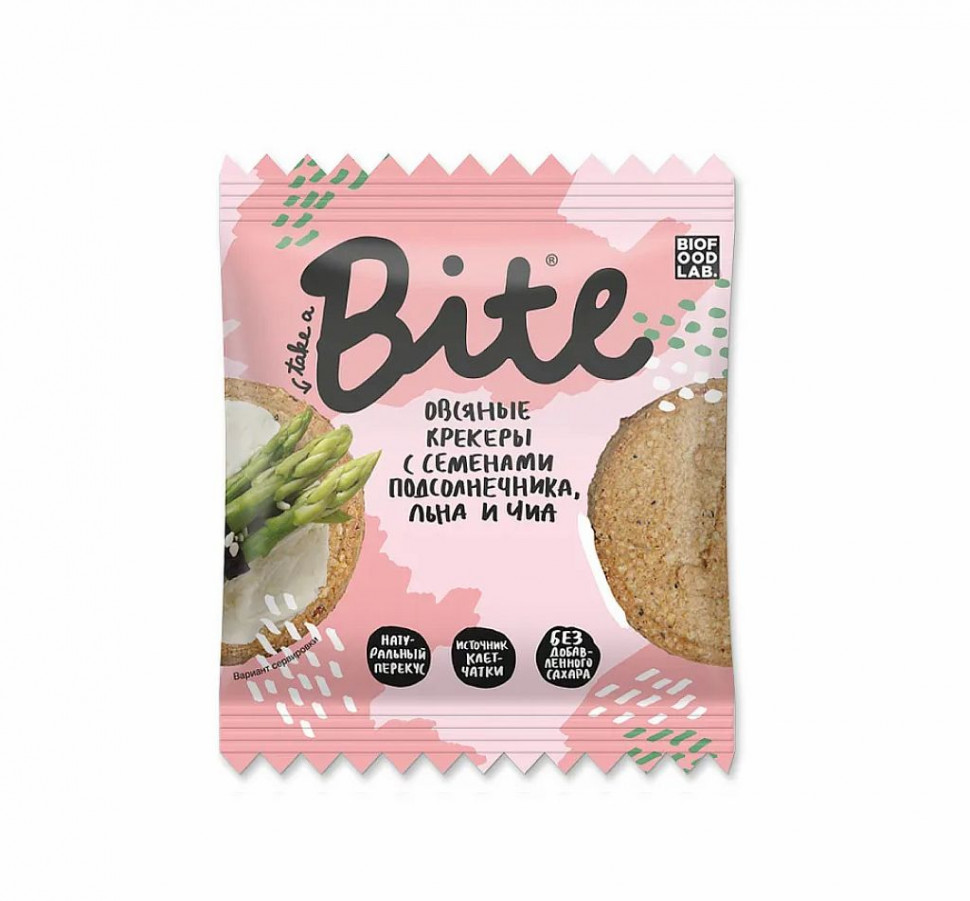 BITE КРЕКЕРЫ Овсяные с семенами льна и чиа 200г фото 1 — 65fit