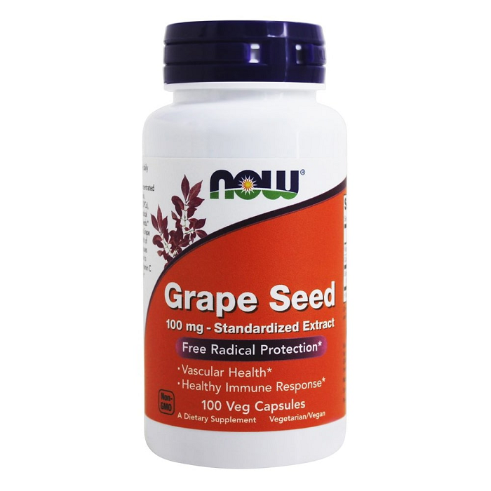 #NOW Grape Seed Anti 100mg 200 caps фото 1 — 65fit