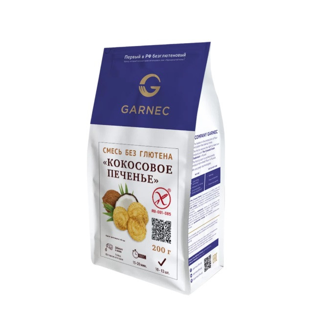 GARNEC Смесь для выпечки без глютена «Кокосовое печенье» 200г фото 1 — 65fit