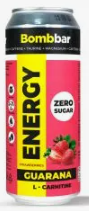 ТМ Bombbar Напиток б/а газированный «L-Карнитин с гуараной» «Клубника-земляника» ж/б 0,5л/12 — 65fit