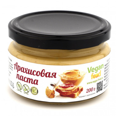 VEGAN FOOD Паста Арахисовая натуральная 200г — 65fit