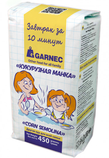 GARNEC Крупка кукурузная &quot;Кукурузная манка&quot; без глютена 450г — 65fit