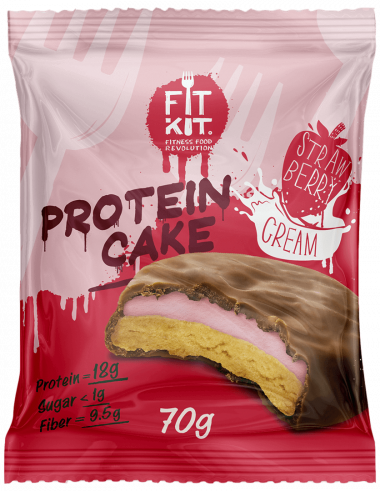 FIT KIT Protein Cake Клубника со сливками 70г/24 — 65fit