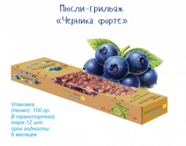 ЛЮБЭЛЬ ЭКО Мюсли-грильяж &quot;Черника форте&quot; 100г — 65fit