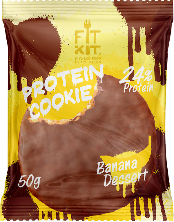 FIT KIT Choco Protein Cookie Банановый десерт 50г/24 фото 1 — 65fit