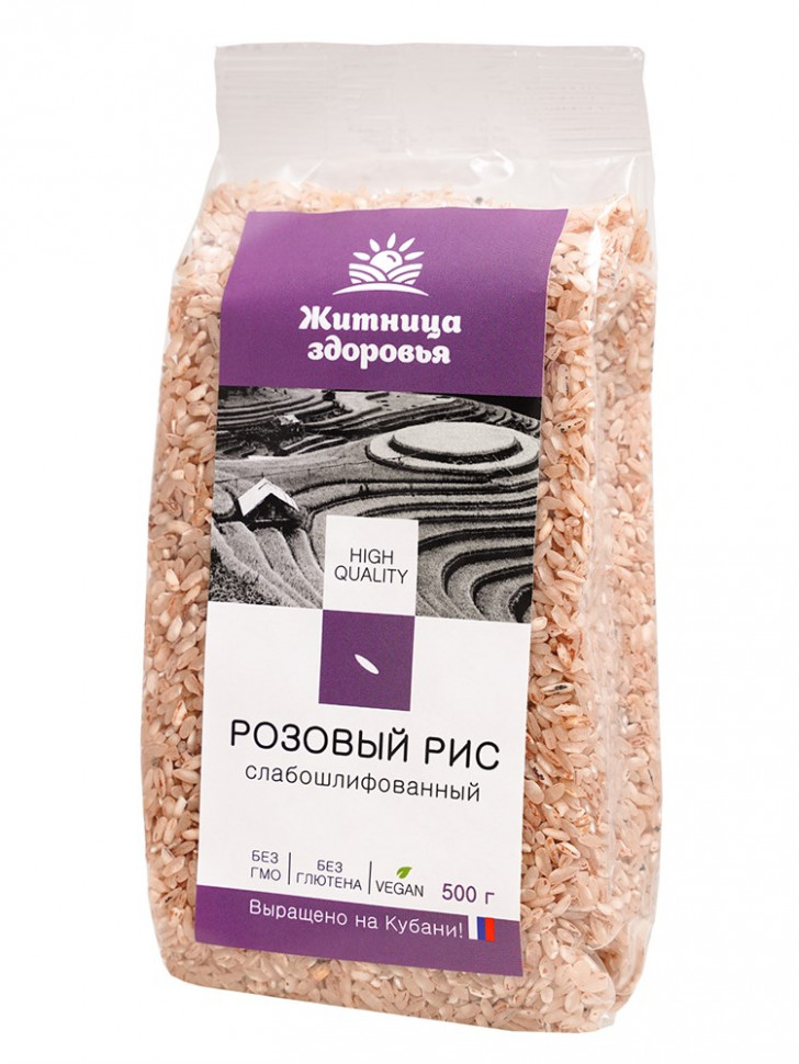 ЖИТНИЦА ЗДОРОВЬЯ Рис розовый слабошлифованный 500г фото 1 — 65fit