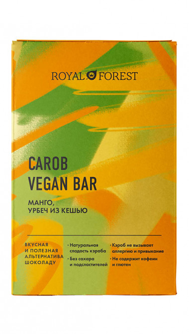 ROYAL FOREST Шоколад из кэроба (Манго, урбеч из кешью) 50г — 65fit