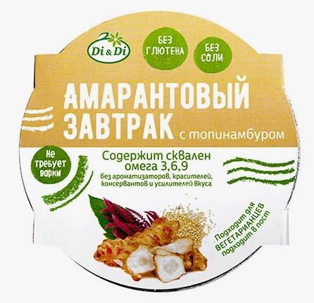 Di&Di Каша амарантовая "Амарантовый завтрак с топинамбуром" 40гр фото 1 — 65fit