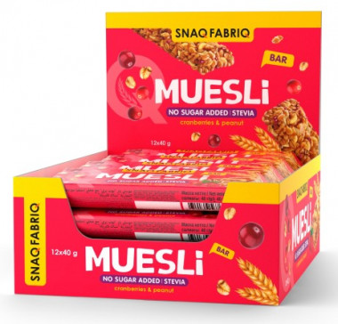 SNAQ FABRIQ  Батончик мюсли &quot;Клюква&quot; 40г/25 — 65fit