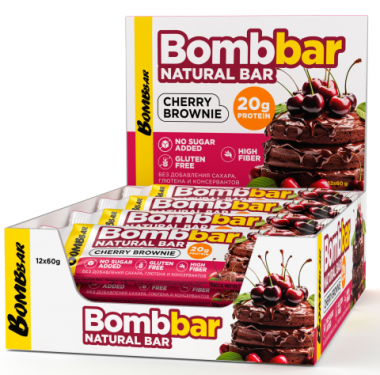 АКЦИЯ 2+1**_BOMBBAR Батончик неглазированный "Вишневый Брауни" 60г/20 &mdash; 65fit