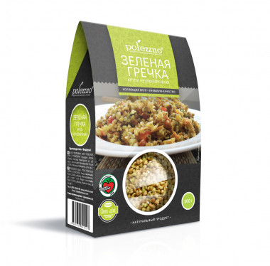 POLEZZNO Гречка зеленая крупа непропаренная 500г — 65fit