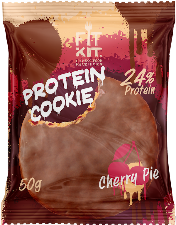 FIT KIT Choco Protein Cookie Вишневый пирог 50г/24 фото 1 — 65fit