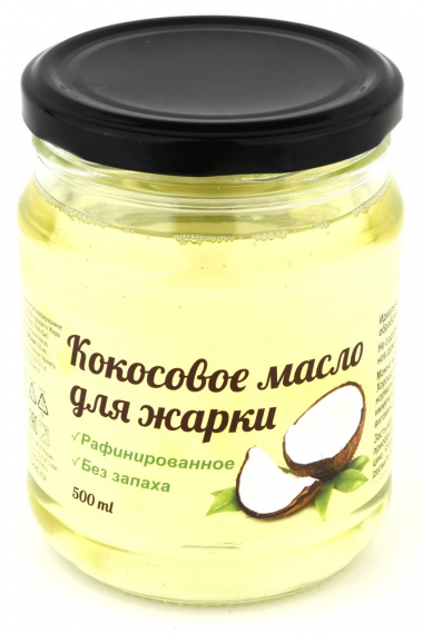 VEGAN FOOD Масло кокосовое для жарки рафинированное 500мл — 65fit