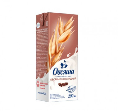 ОВСЯША Напиток овсяный шоколадный,обогащенный кальцием и витамином В2 3,2% 0,2л — 65fit