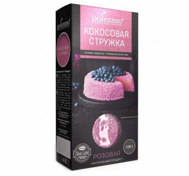 POLEZZNO Кокосовая стружка "Розовая" 100г/21 &mdash; 65fit