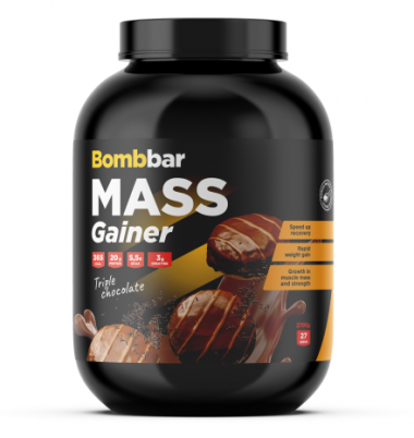 ТМ BOMBBAR Концентрат сухой для приготовления напитка. Гейнер &quot;Тройной шоколад&quot; 2700г — 65fit
