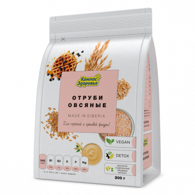 КОМПАС ЗДОРОВЬЯ Отруби овсяные оригинальные 200г — 65fit