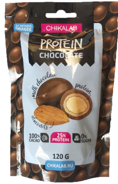 CHIKALAB PROTEIN Драже в шоколаде &quot;Миндаль&quot; 120г — 65fit